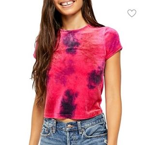 Free People Bright Eyes Velvet Tie-Dyed Tee